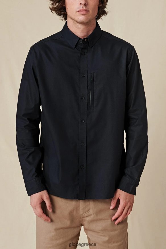 είδη ένδυσης Globe Brand foundation l/s πουκάμισο μαύρος VR008N317