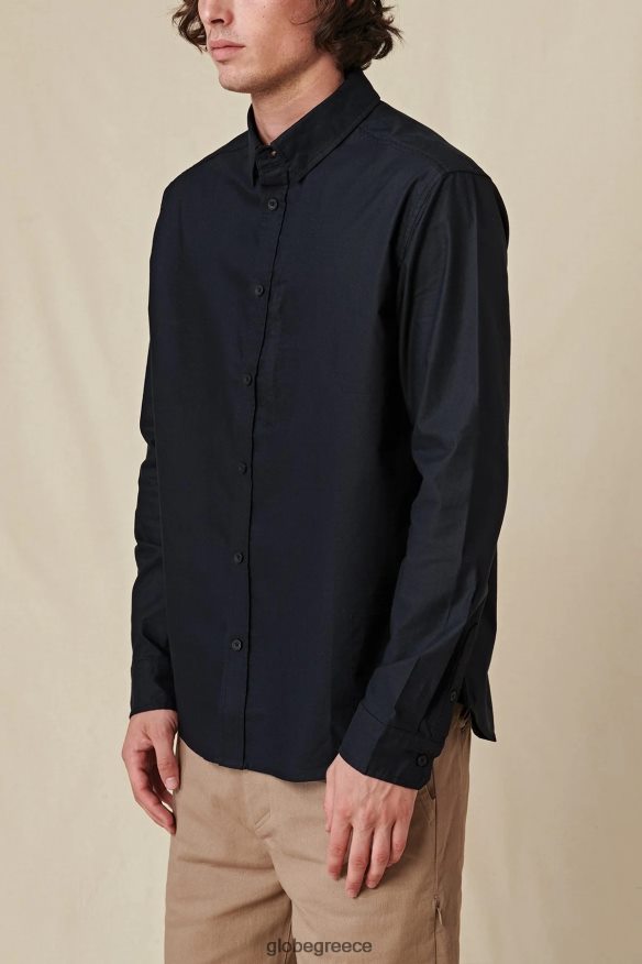είδη ένδυσης Globe Brand foundation l/s πουκάμισο μαύρος VR008N317