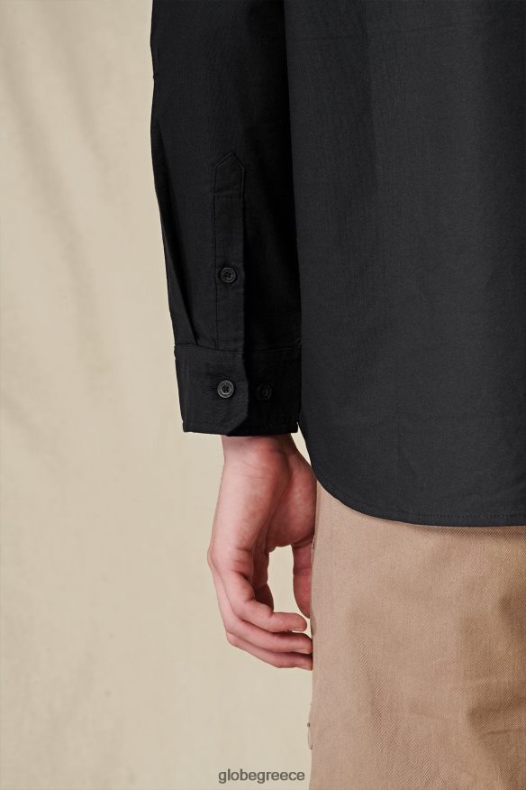 είδη ένδυσης Globe Brand foundation l/s πουκάμισο μαύρος VR008N317