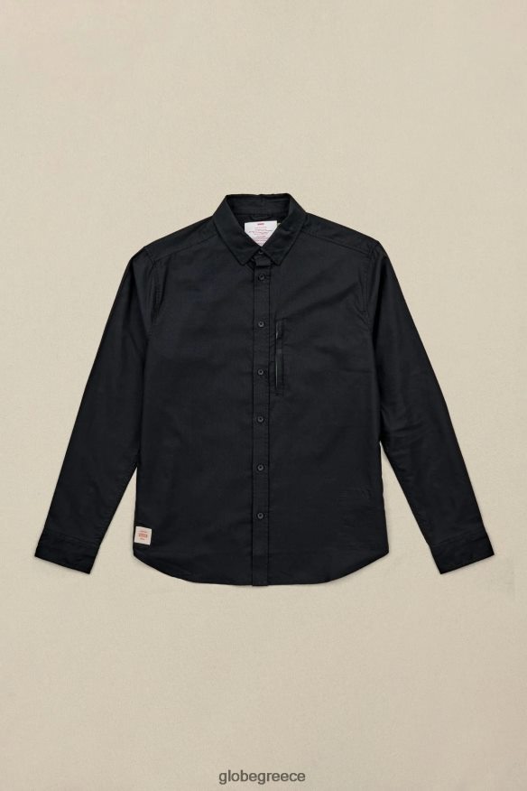 είδη ένδυσης Globe Brand foundation l/s πουκάμισο μαύρος VR008N317