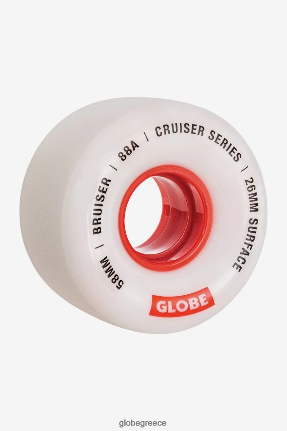 skateboards Globe Brand bruiser cruiser τροχός 58 χλστ λευκό/κόκκινο/58 VR008N251