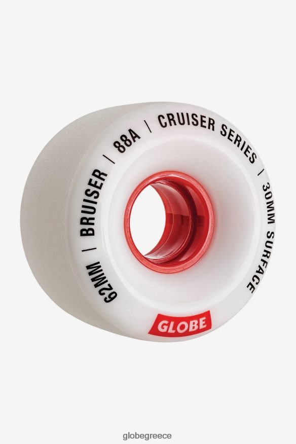 skateboards Globe Brand bruiser cruiser τροχός 62 χλστ λευκό/κόκκινο/62 VR008N252