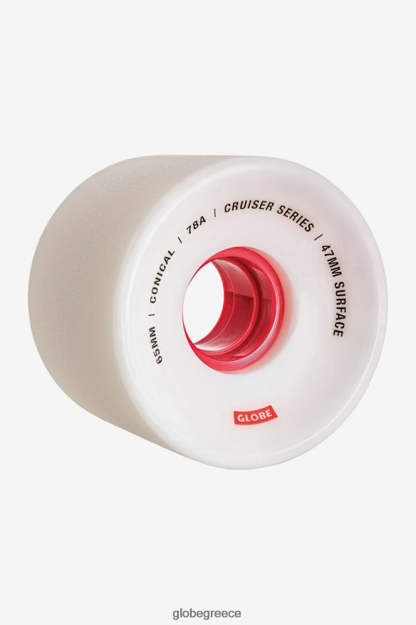 skateboards Globe Brand κωνικός τροχός cruiser 65 χλστ λευκό/κόκκινο/65 VR008N254