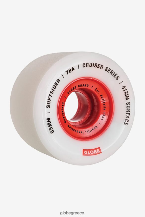skateboards Globe Brand τροχός cruiser softsider 65 χλστ λευκό/κόκκινο VR008N257