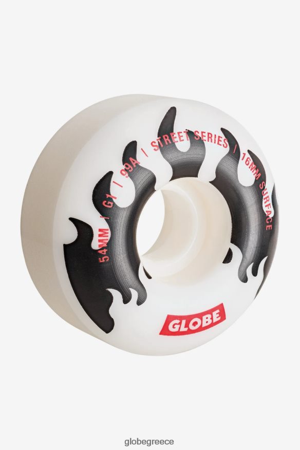 skateboards Globe Brand g1 τροχός δρόμου 54 χλστ λευκό/μαύρο/φλόγες VR008N248
