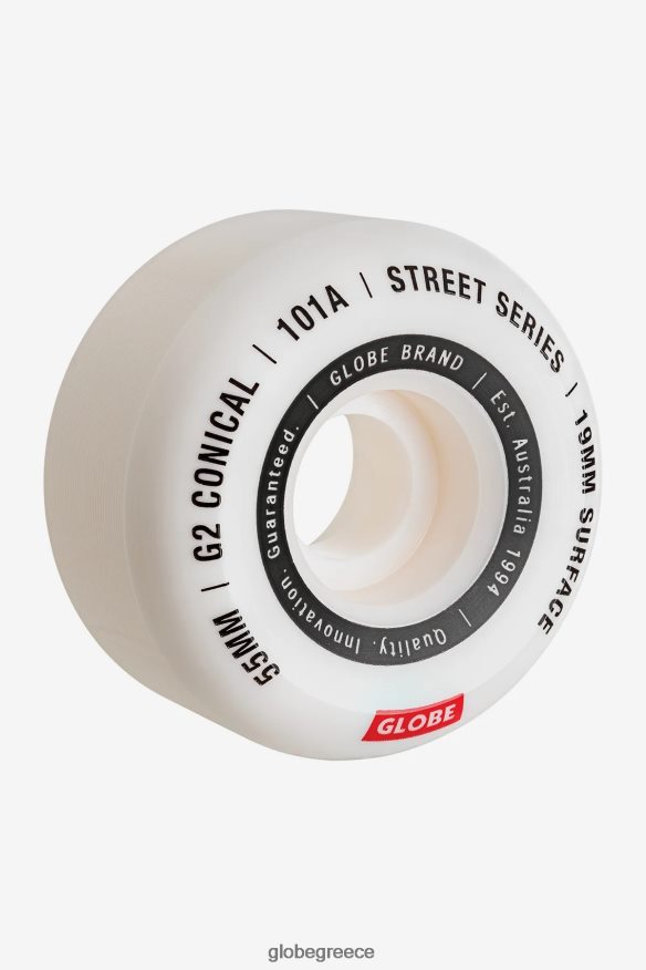 skateboards Globe Brand g2 κωνικός τροχός δρόμου λευκό/ουσιαστικό VR008N249